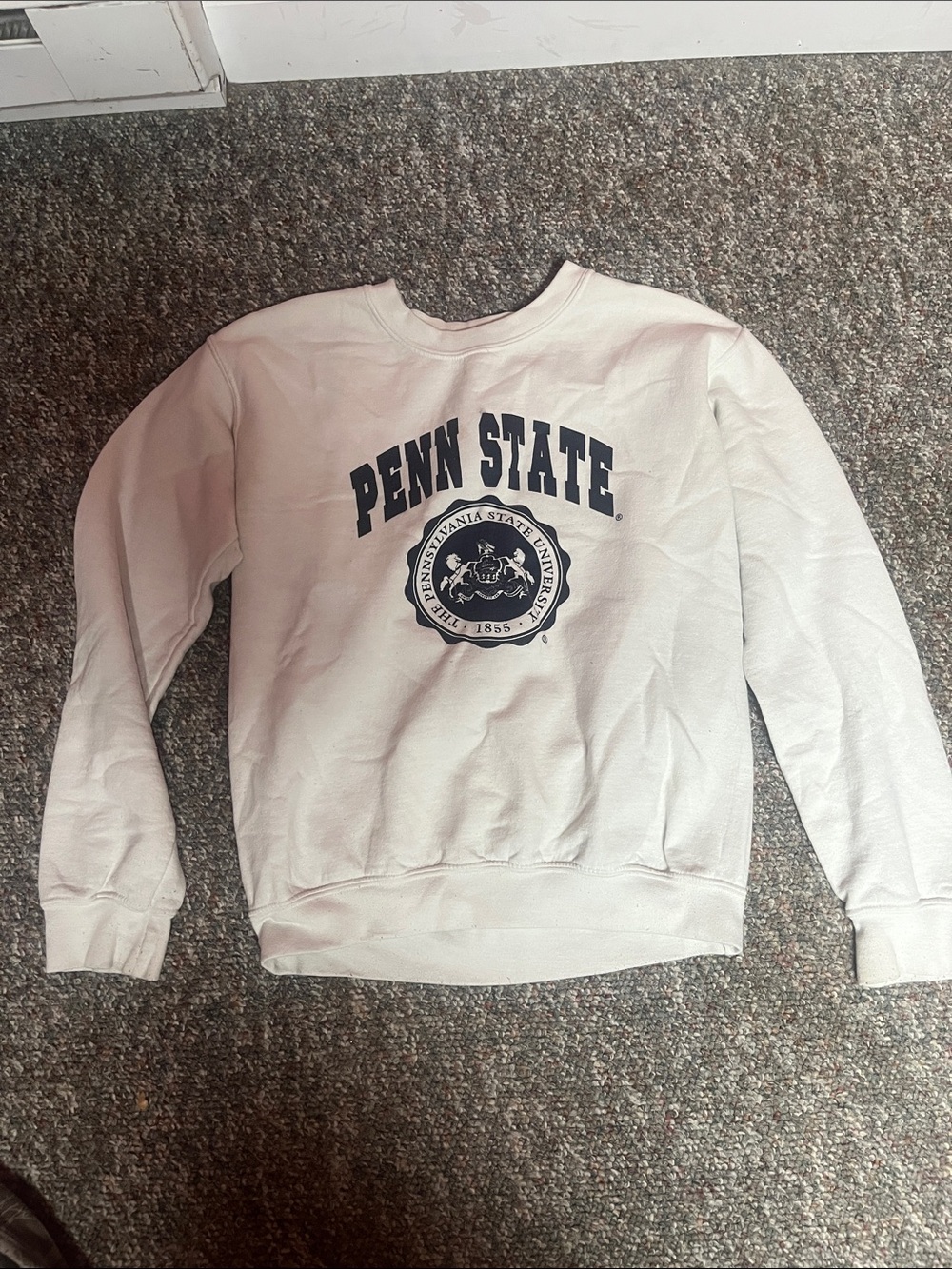 Penn State White Crewneck Sweatshirt - Collegiate Logo Men's Sweater
